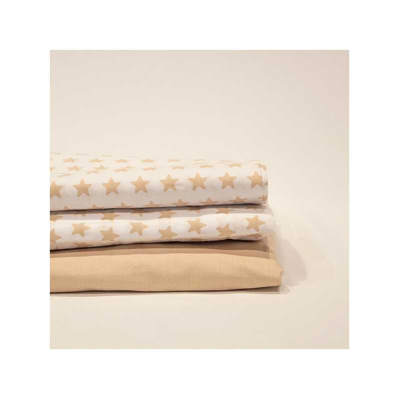 Juego sábanas Estrellas beige largo especial