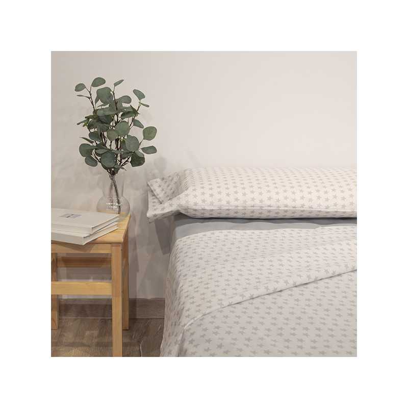 Juego sábanas Estrellas largo especial 220 gris