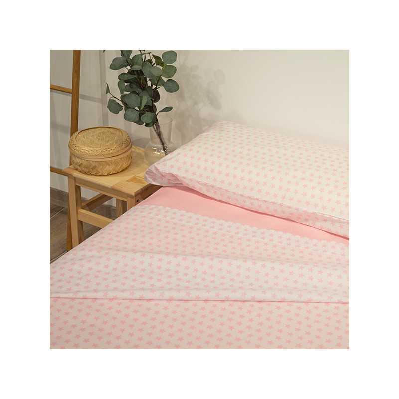 Juego sábanas Estrellas largo especial 220 rosa