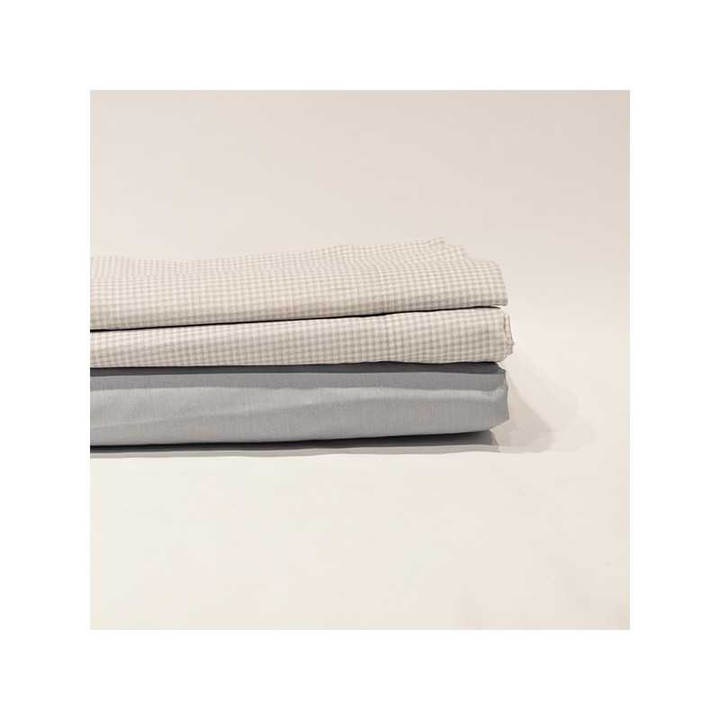 Juego sábanas Vichy largo especial 220 gris