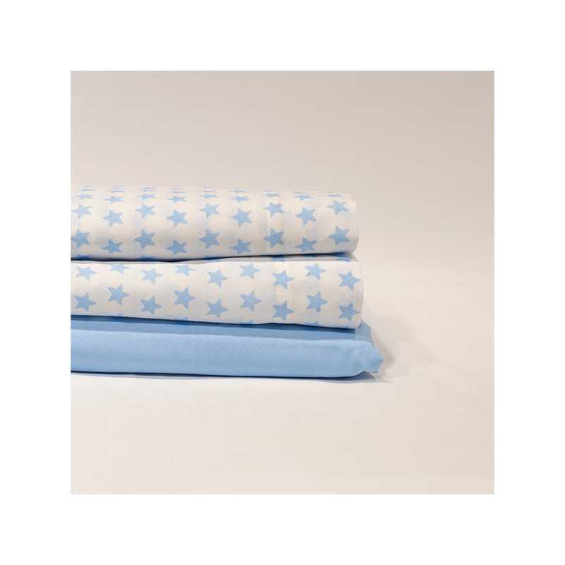 Juego sábanas caravana Estrellas largo 180 cm azul