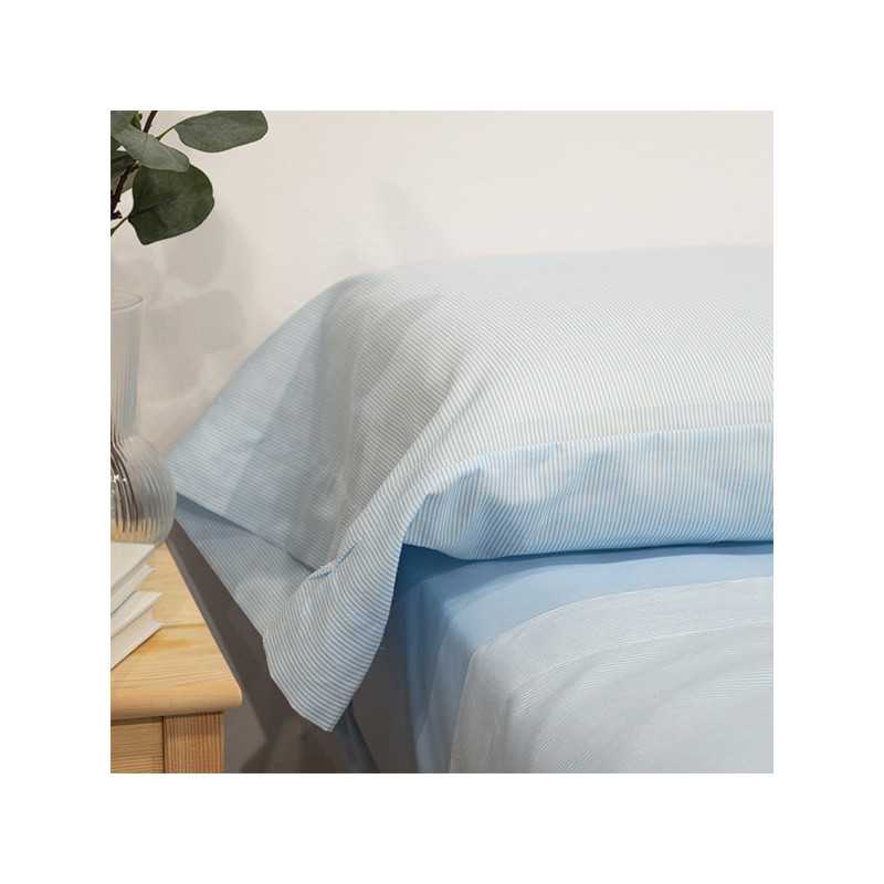 Juego sábanas caravana Rayas largo 180 azul