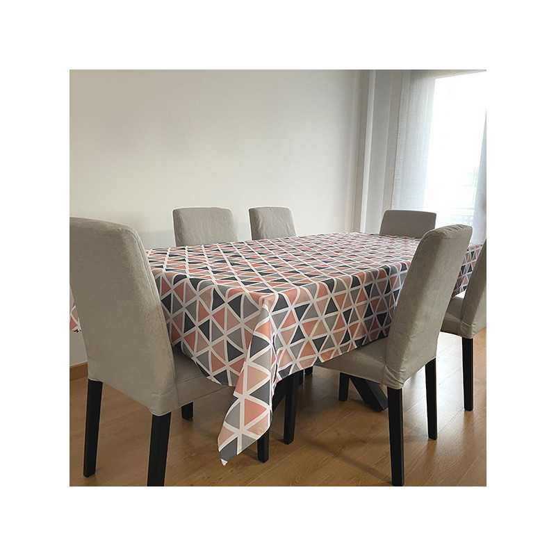 Mantel Antimanchas Triangulos rosa