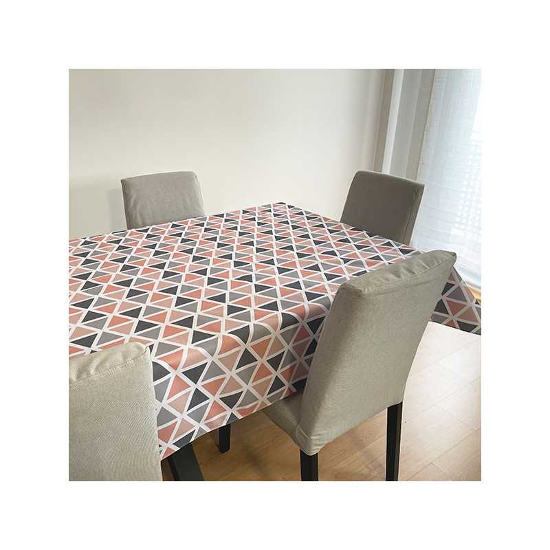 Mantel Antimanchas Triangulos rosa