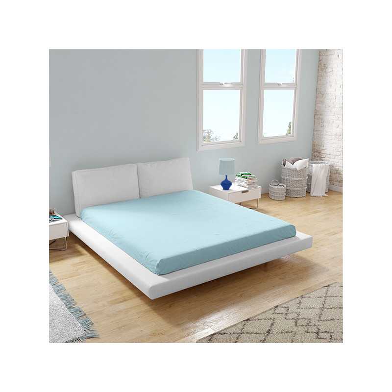 Sábana bajera algodón largo especial 220 cm azul mar