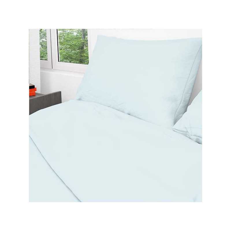 Juego sábanas algodón caravana 3 piezas largo 180 cm azul mar